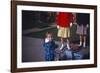 England, Westcliff, Young Boy with 1960's Teenagers-Richard Baker-Framed Photographic Print