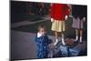 England, Westcliff, Young Boy with 1960's Teenagers-Richard Baker-Mounted Photographic Print