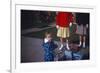 England, Westcliff, Young Boy with 1960's Teenagers-Richard Baker-Framed Photographic Print