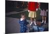 England, Westcliff, Young Boy with 1960's Teenagers-Richard Baker-Mounted Photographic Print