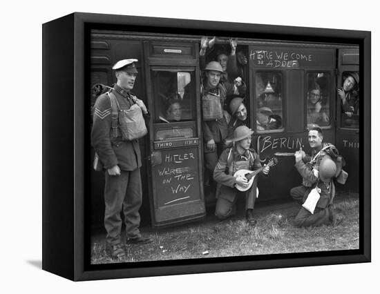 England WWII Troops-Len Putnam-Framed Stretched Canvas