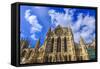 England, Yorkshire, York. English gothic style cathedral and Metropolitical Church of Saint Peter i-Emily Wilson-Framed Stretched Canvas