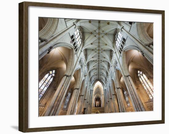 England, Yorkshire, York, York Minster, the Nave-Steve Vidler-Framed Photographic Print