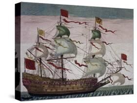 English 74-Gun Royal Ship-null-Stretched Canvas