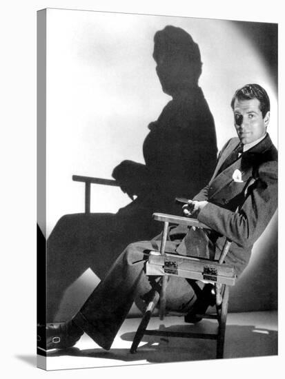 English Actor Laurence Olivier (1907-1989) Seated on a Chair's Director C. 1939-null-Stretched Canvas