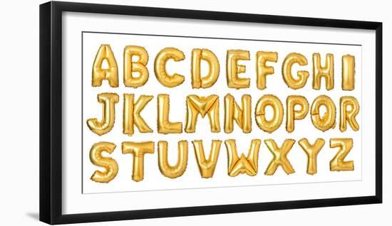 English Alphabet from Golden Balloons-koosen-Framed Photographic Print