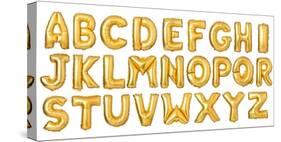 English Alphabet from Golden Balloons-koosen-Stretched Canvas