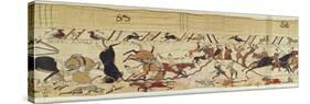 English and French Soldiers Fall Side by Side in Battle, Detail from the Bayeux Tapestry-null-Stretched Canvas