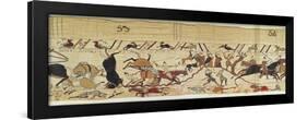 English and French Soldiers Fall Side by Side in Battle, Detail from the Bayeux Tapestry-null-Framed Giclee Print