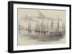 English and French Squadron Off Colonia, Plate River-null-Framed Giclee Print