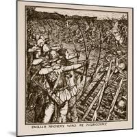 English Archery Wins at Agincourt, Illustration from 'A History of England'-Henry Justice Ford-Mounted Giclee Print