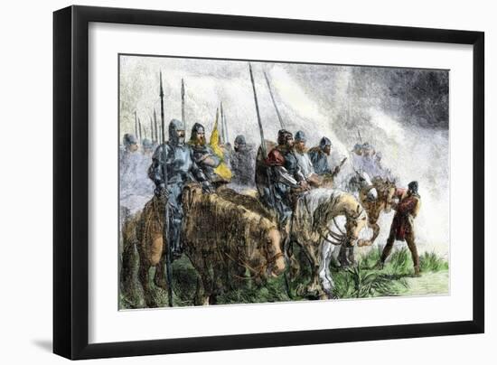 English Army on the Morning of Battle at Agincourt, Hundred Years' War, 1415-null-Framed Giclee Print