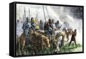 English Army on the Morning of Battle at Agincourt, Hundred Years' War, 1415-null-Framed Stretched Canvas