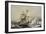 English Barquentine Schooner Rounding Quay, Colour Lithograph by Louis Lebreton, 19th Century-null-Framed Giclee Print