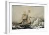 English Barquentine Schooner Rounding Quay, Colour Lithograph by Louis Lebreton, 19th Century-null-Framed Giclee Print