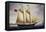 English Barquentine Sea Breeze Leaving Port of Livorno, 1864-null-Framed Stretched Canvas