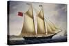 English Barquentine Sea Breeze Leaving Port of Livorno, 1864-null-Stretched Canvas