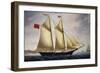 English Barquentine Sea Breeze Leaving Port of Livorno, 1864-null-Framed Giclee Print