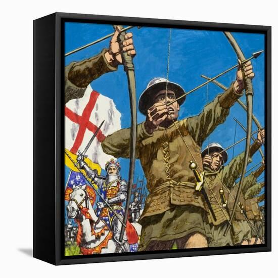 English Bowmen at Agincourt, 25th October 1415-null-Framed Stretched Canvas