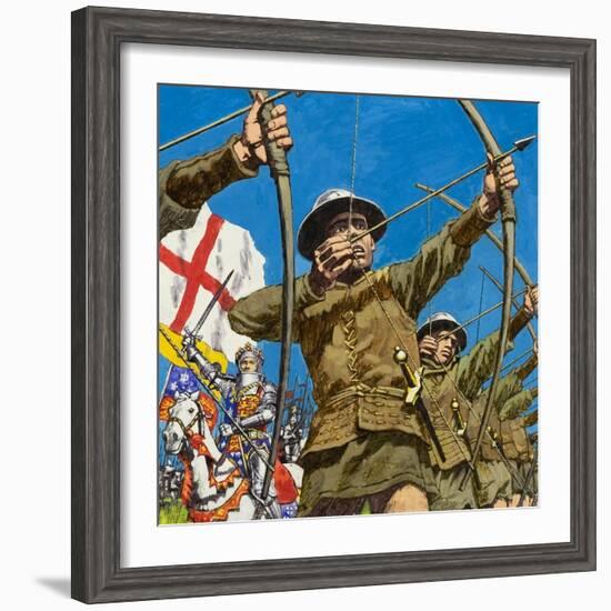 English Bowmen at Agincourt, 25th October 1415-null-Framed Giclee Print