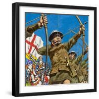 English Bowmen at Agincourt, 25th October 1415-null-Framed Giclee Print