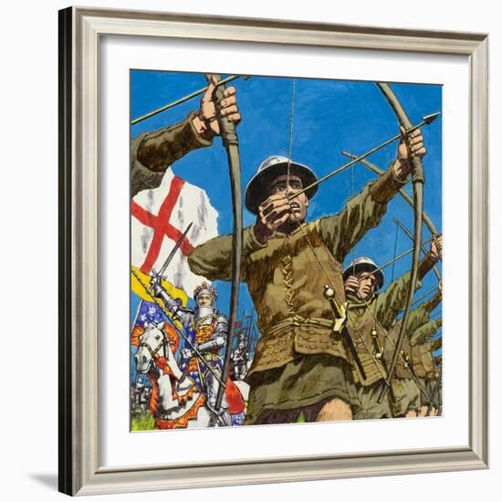 English Bowmen at Agincourt, 25th October 1415-null-Framed Giclee Print