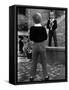 English Boy Using Reflection in Mirror in Foyer of Grand Hotel to Fix His Tie-Alfred Eisenstaedt-Framed Stretched Canvas