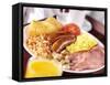 English Breakfast: Bacon, Scrambled Egg, Sausages, Beans Etc.-null-Framed Stretched Canvas