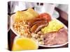 English Breakfast: Bacon, Scrambled Egg, Sausages, Beans Etc.-null-Stretched Canvas