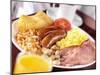English Breakfast: Bacon, Scrambled Egg, Sausages, Beans Etc.-null-Mounted Photographic Print