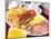 English Breakfast: Bacon, Scrambled Egg, Sausages, Beans Etc.-null-Mounted Photographic Print