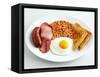 English Breakfast with Fried Egg, Beans, Toast and Sausage-Peter Howard Smith-Framed Stretched Canvas