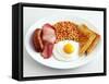 English Breakfast with Fried Egg, Beans, Toast and Sausage-Peter Howard Smith-Framed Stretched Canvas