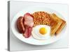 English Breakfast with Fried Egg, Beans, Toast and Sausage-Peter Howard Smith-Stretched Canvas