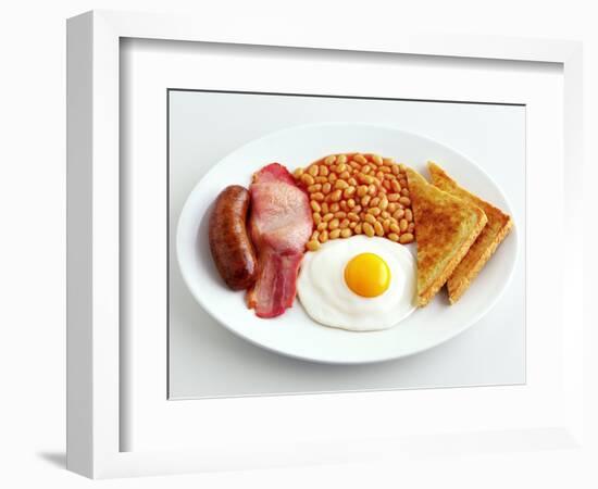 English Breakfast with Fried Egg, Beans, Toast and Sausage-Peter Howard Smith-Framed Photographic Print