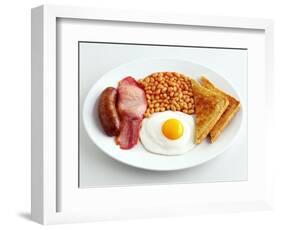 English Breakfast with Fried Egg, Beans, Toast and Sausage-Peter Howard Smith-Framed Photographic Print