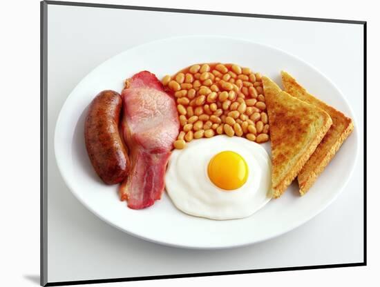 English Breakfast with Fried Egg, Beans, Toast and Sausage-Peter Howard Smith-Mounted Photographic Print