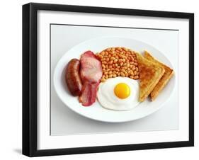 English Breakfast with Fried Egg, Beans, Toast and Sausage-Peter Howard Smith-Framed Photographic Print