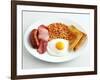 English Breakfast with Fried Egg, Beans, Toast and Sausage-Peter Howard Smith-Framed Photographic Print