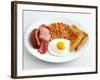 English Breakfast with Fried Egg, Beans, Toast and Sausage-Peter Howard Smith-Framed Photographic Print