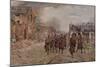 English Brigade Entering Village of Neuve Chapelle, Near Calais, after Clashes of March 1915-null-Mounted Giclee Print