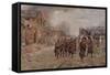 English Brigade Entering Village of Neuve Chapelle, Near Calais, after Clashes of March 1915-null-Framed Stretched Canvas