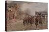 English Brigade Entering Village of Neuve Chapelle, Near Calais, after Clashes of March 1915-null-Stretched Canvas