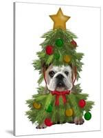 English Bulldog, Christmas Tree Costume-Fab Funky-Stretched Canvas