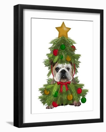 English Bulldog, Christmas Tree Costume-Fab Funky-Framed Art Print