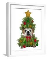 English Bulldog, Christmas Tree Costume-Fab Funky-Framed Art Print