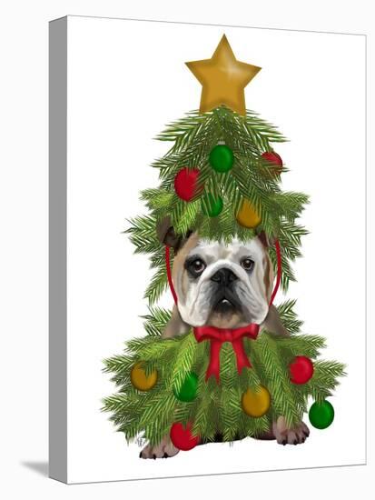 English Bulldog, Christmas Tree Costume-Fab Funky-Stretched Canvas