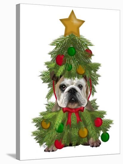 English Bulldog, Christmas Tree Costume-Fab Funky-Stretched Canvas