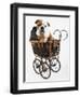 English Bulldog Puppy in a Baby Carriage-Peter M. Fisher-Framed Photographic Print