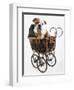 English Bulldog Puppy in a Baby Carriage-Peter M. Fisher-Framed Photographic Print